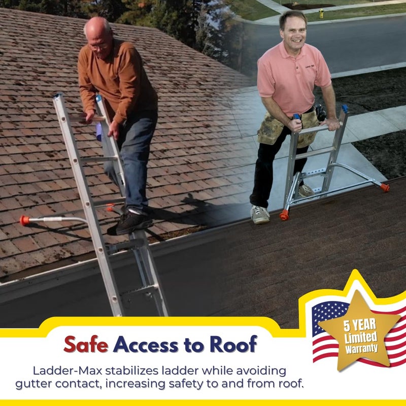 Ladder-Max Ladder Stabilizer, American Made Heavy Duty Standoff Fits Most Ladders, Secure Roof and Wall Extension Accessory, Gutter Protection Tool, 25 Years Proven Safety, 5 Year Limited Warranty - Image 2